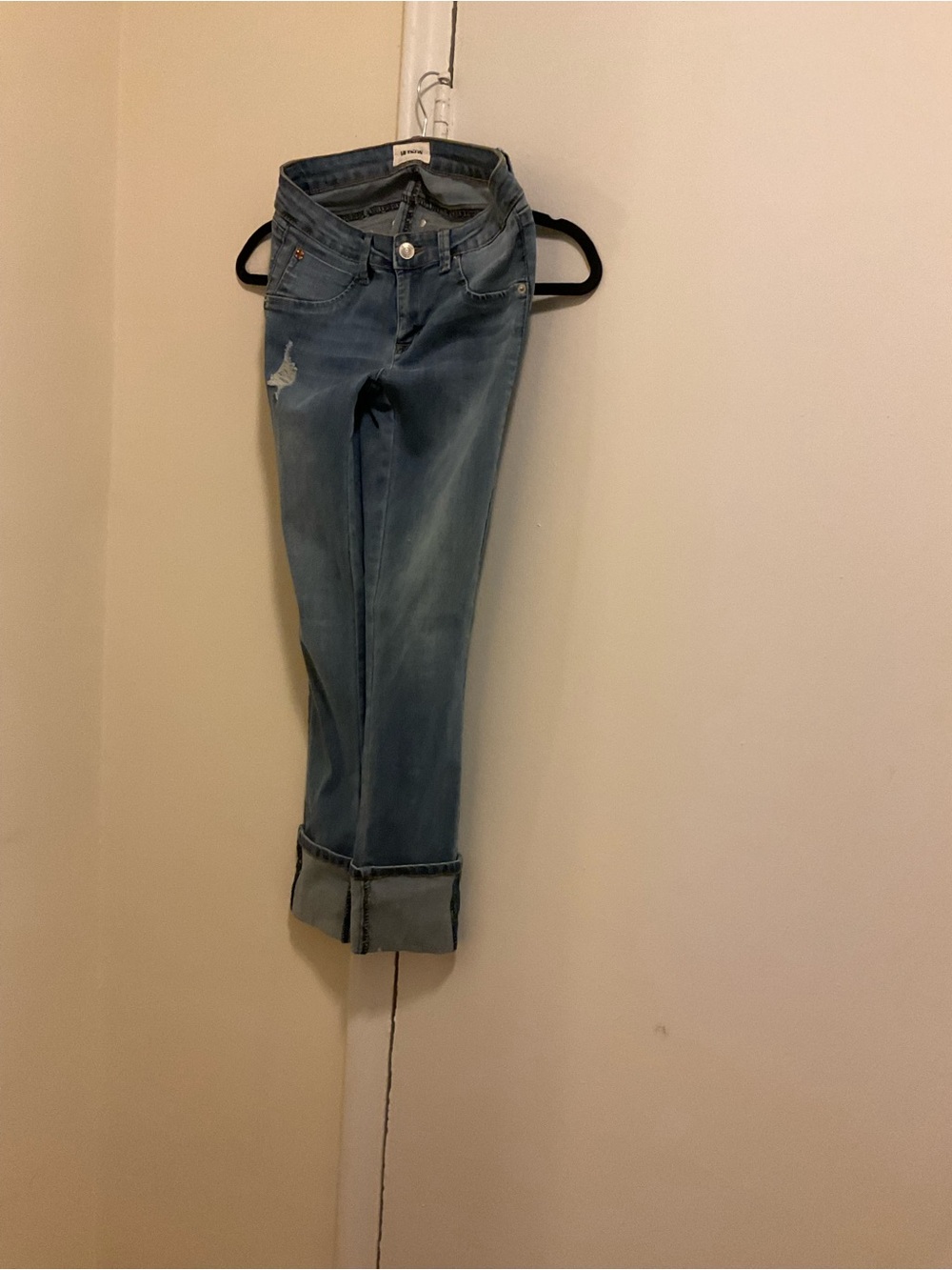 Hudson Jeans Light Wash Girls' Rolled Cuff Jeans